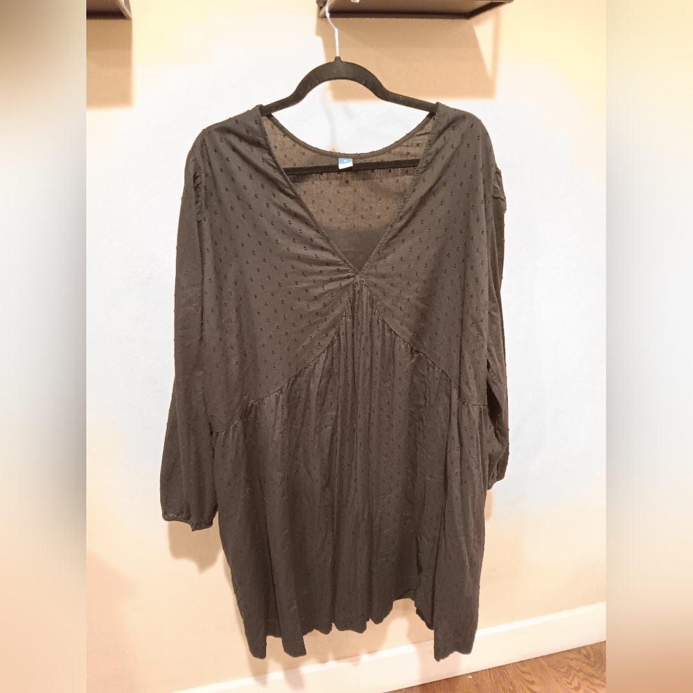 Old Navy Black Swiss Dot Dress #9